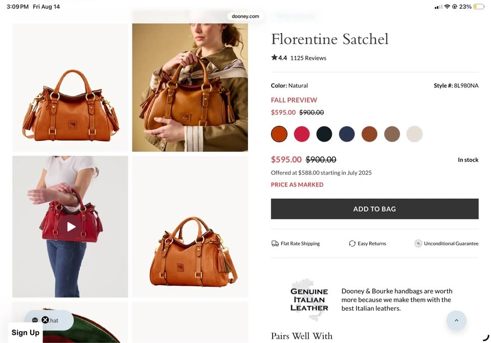 Ladies Dooney & Bourke Florentine Leather Tassel Satchel - photo 3