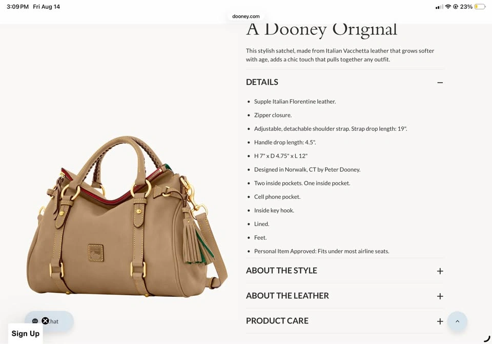 Ladies Dooney & Bourke Florentine Leather Tassel Satchel - photo 4
