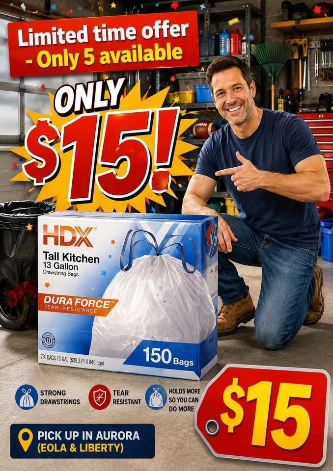 Huge 140 count trash bags $15 - photo 2