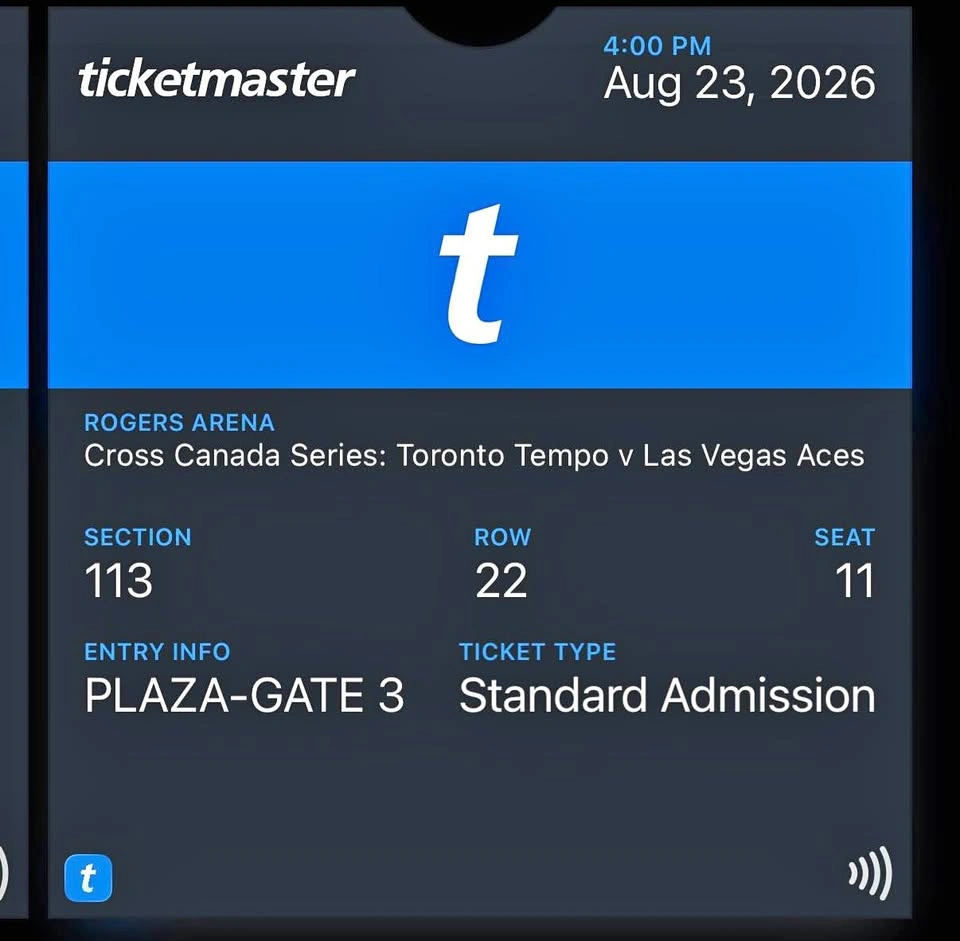1x WNBA Game Ticket - LOWER BOWL Rogers Arena (Aug 23)