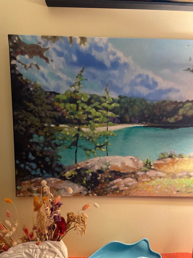 Petroglyphs Park McGinnis Lake Oil Painting - photo 2