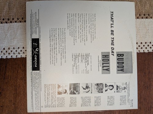 Buddy Holly That'll Be The Day LP Decca DL 8707 1958 Mono - photo 3