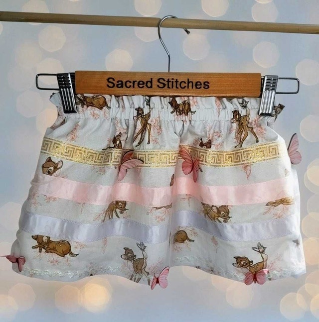 Baby girl Ribbon Skirt with lace butterfly overlay