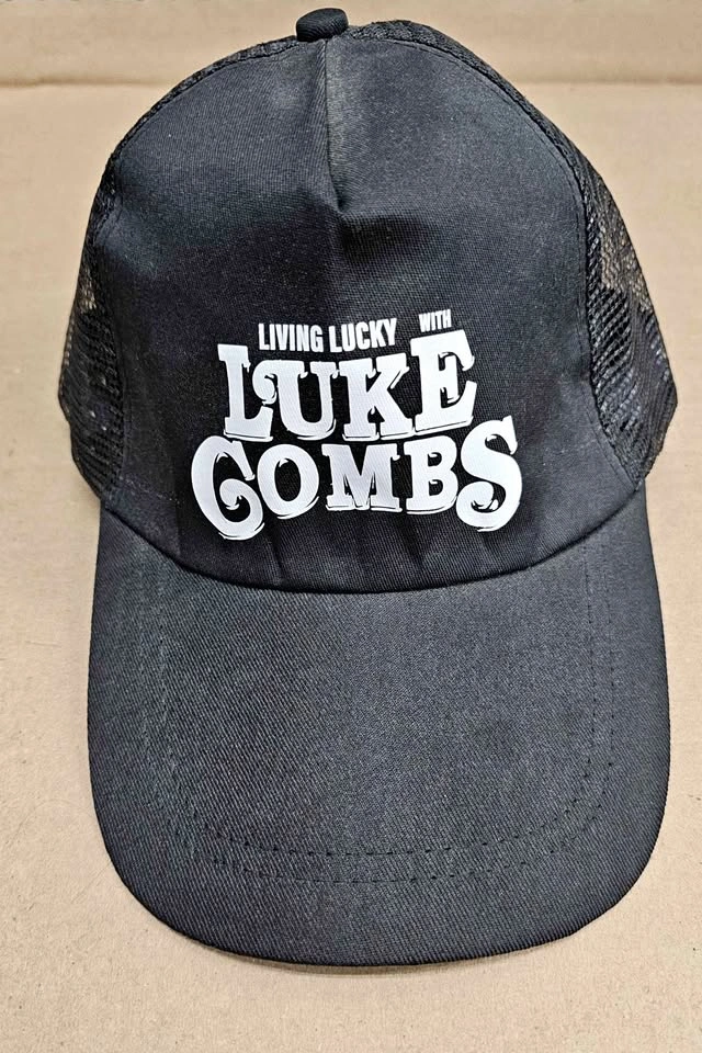 Luke Combs "Living Lucky" Black Mesh Trucker Hat
