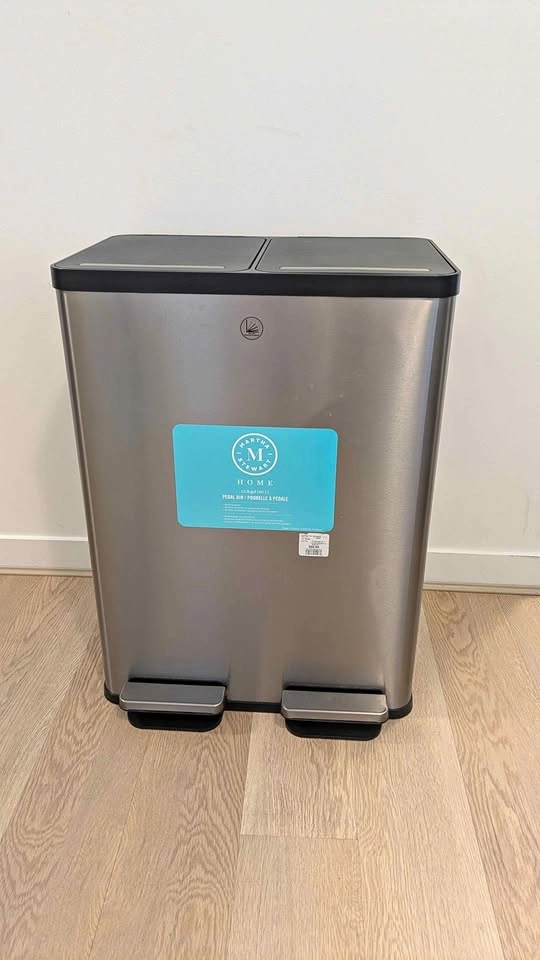 Martha Stewart Dual-Compartment Step Trash & Recycling Bin