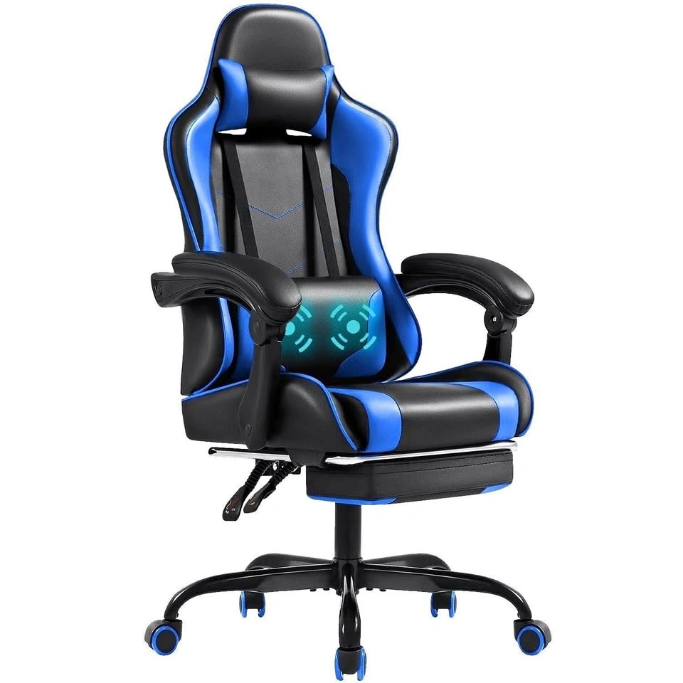 Ergonomic Gaming Chair with Footrest and Massage Lumbar