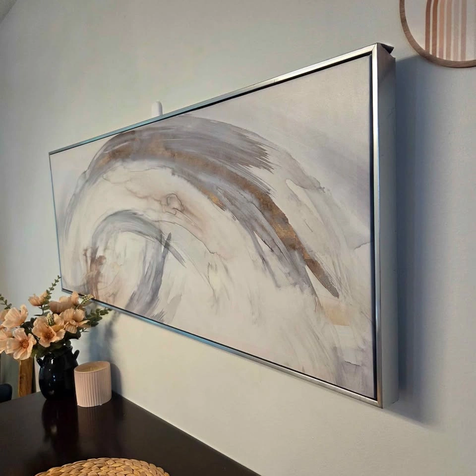 Large Framed Abstract Canvas Wall Art - photo 2