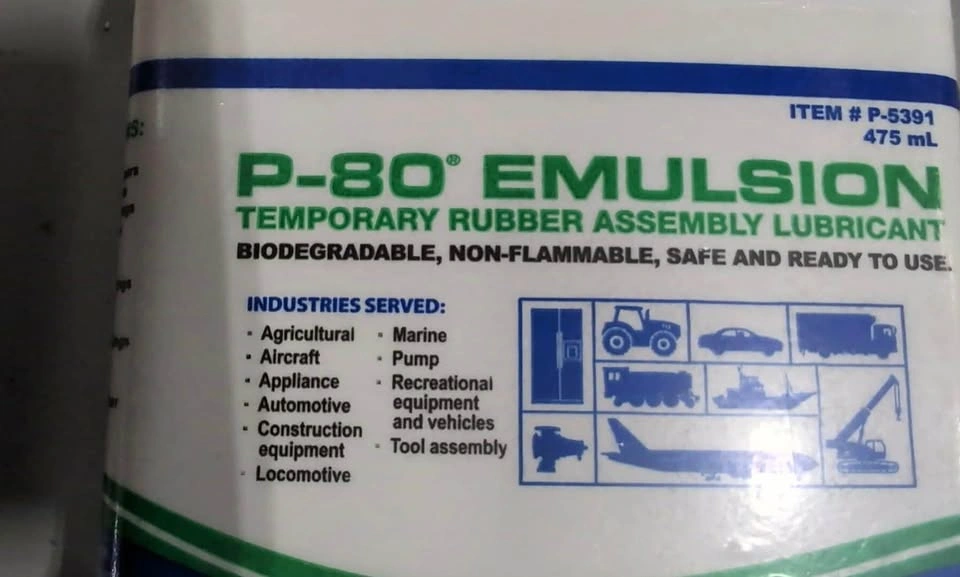 P-80 Emulsion Temporary Rubber Assembly Lubricant New - photo 2