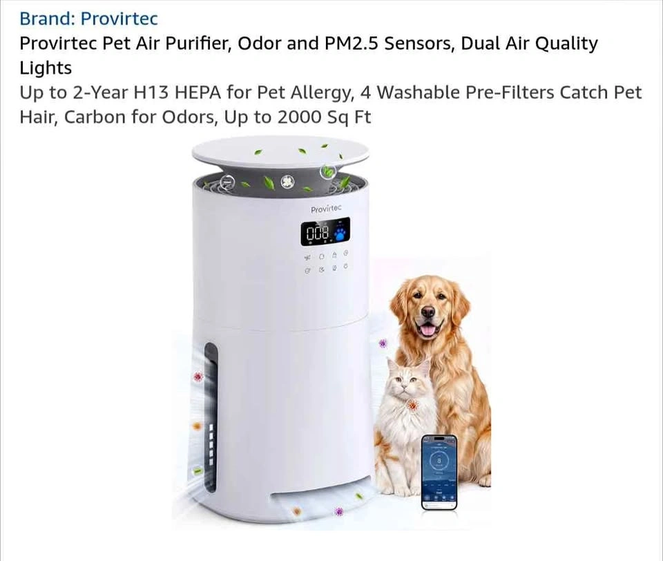 Provirtec AP-03 HEPA Smart Wi-Fi Air Purifier - New