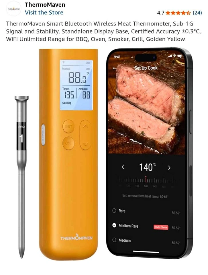 Smart Barbeque Thermometer (Wifi/Bluetooth) - New
