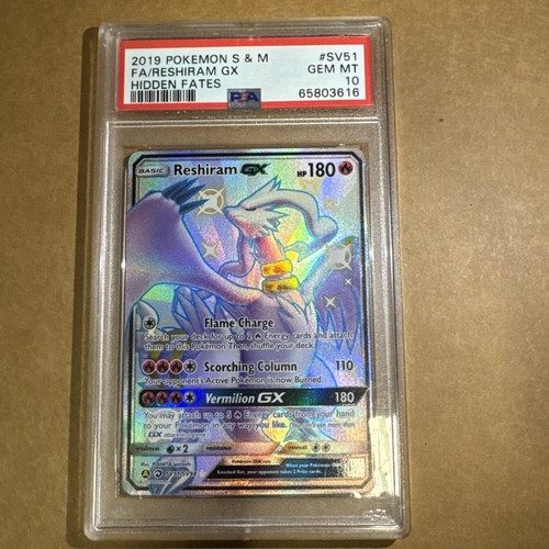2019 FA Reshiram GX HIDDEN FATES PSA 10
