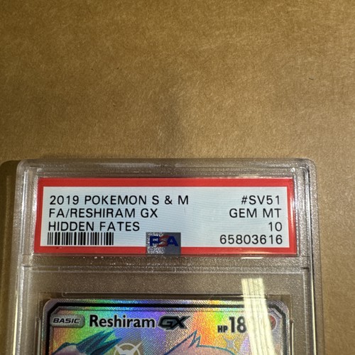 2019 FA Reshiram GX HIDDEN FATES PSA 10 - photo 2