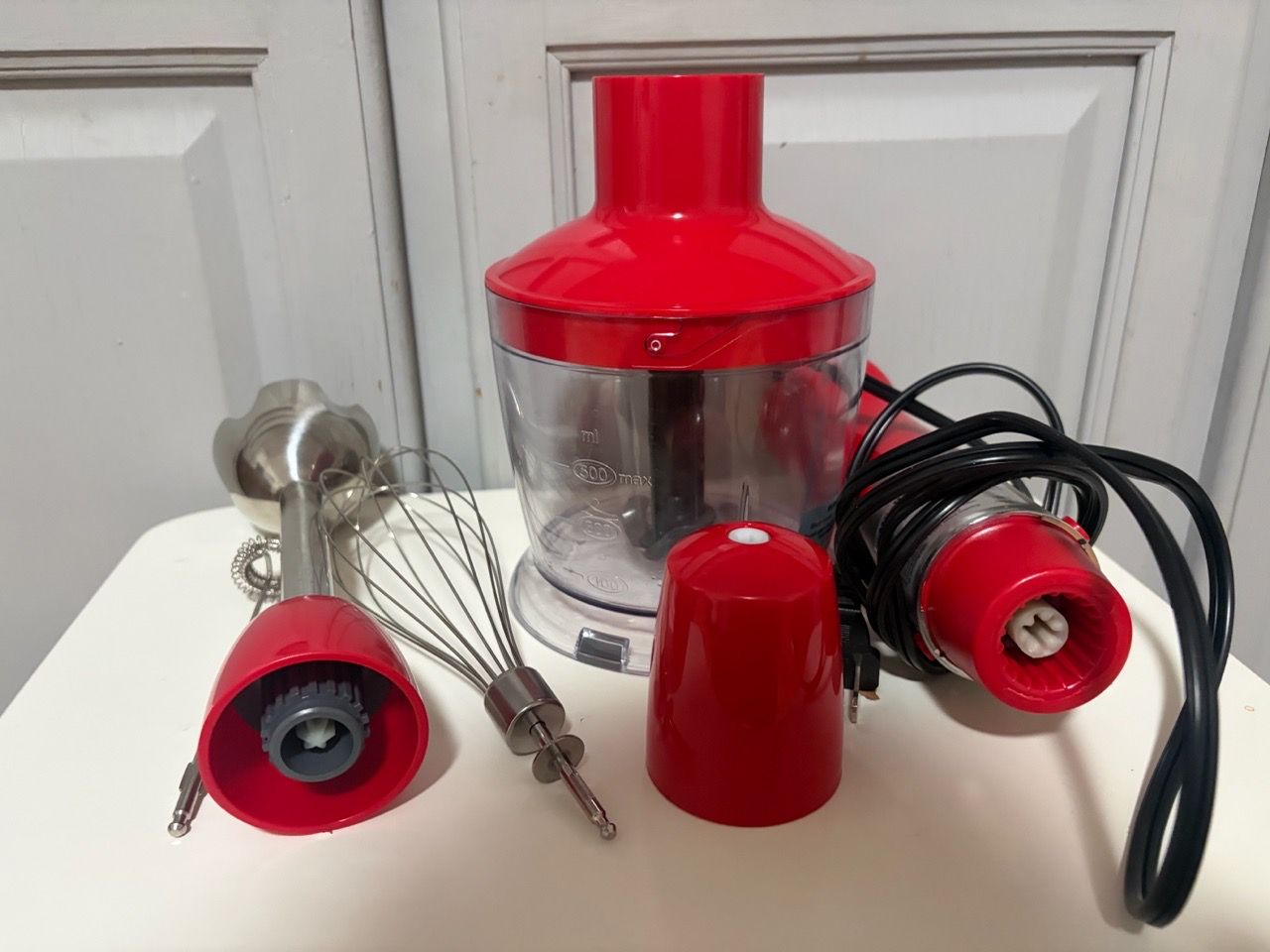 Mini Food Processor with Hand Mixer, Whisk, and Milk Frother