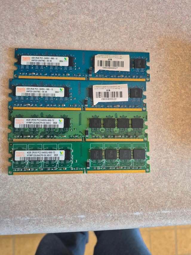 DDR2 4GB RAM Sticks PC2-6400 800MHz 16GB Total