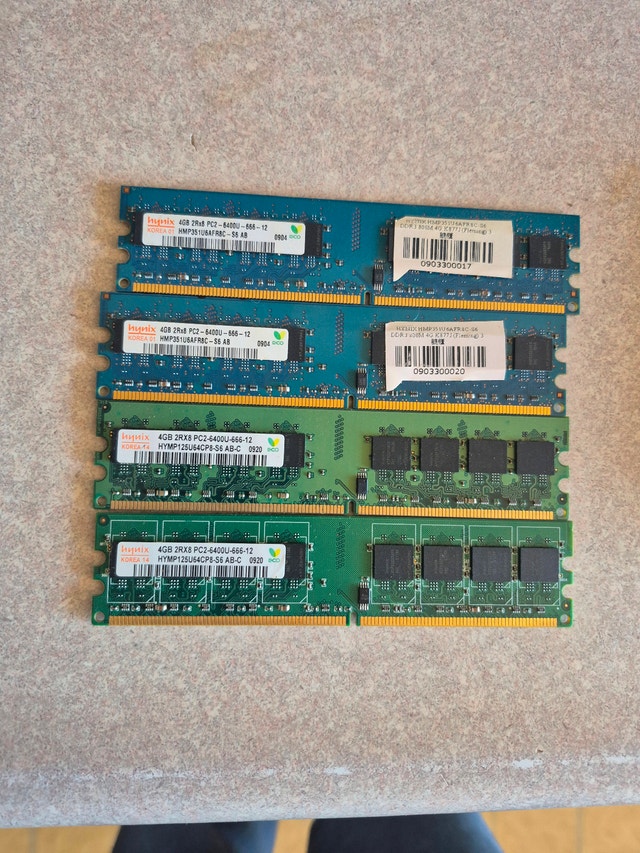 DDR2 4GB RAM Sticks PC2-6400 800MHz 16GB Total - photo 2