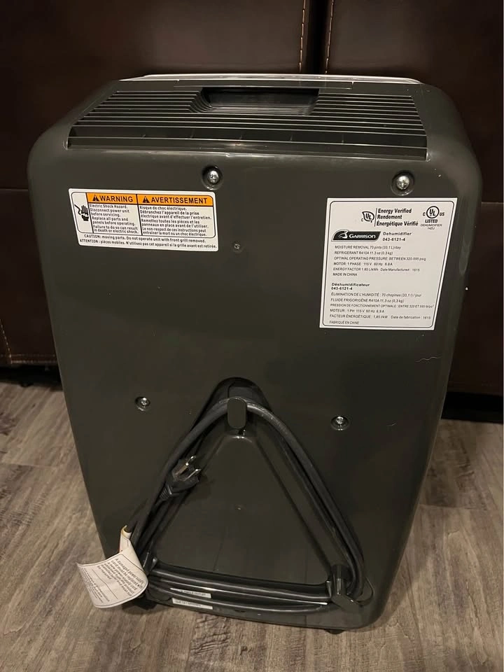 Garrison 50-Pint Dehumidifier – For Parts Only - photo 3
