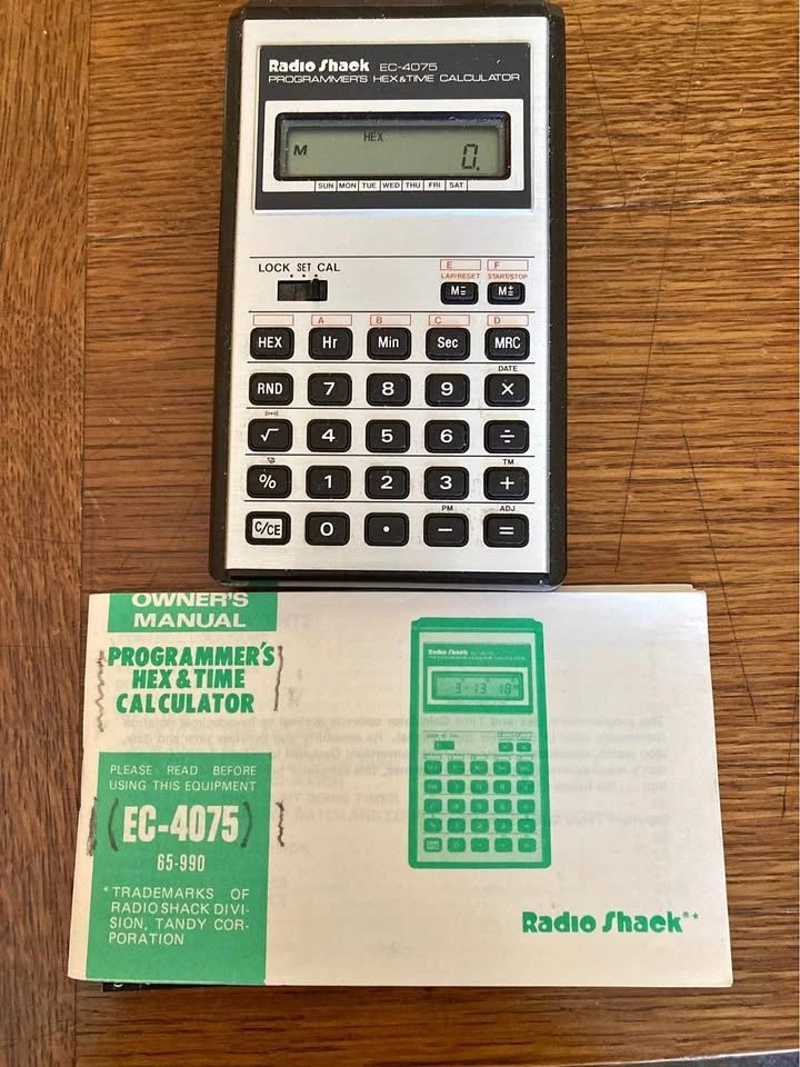 Vintage RARE Radio Shack EC-4075 Hex/Time Calculator (Tested & W