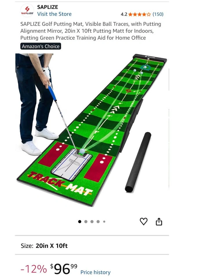 SAPLIZE 10-Foot Golf Putting Mat / Indoor Putting Green - photo 5