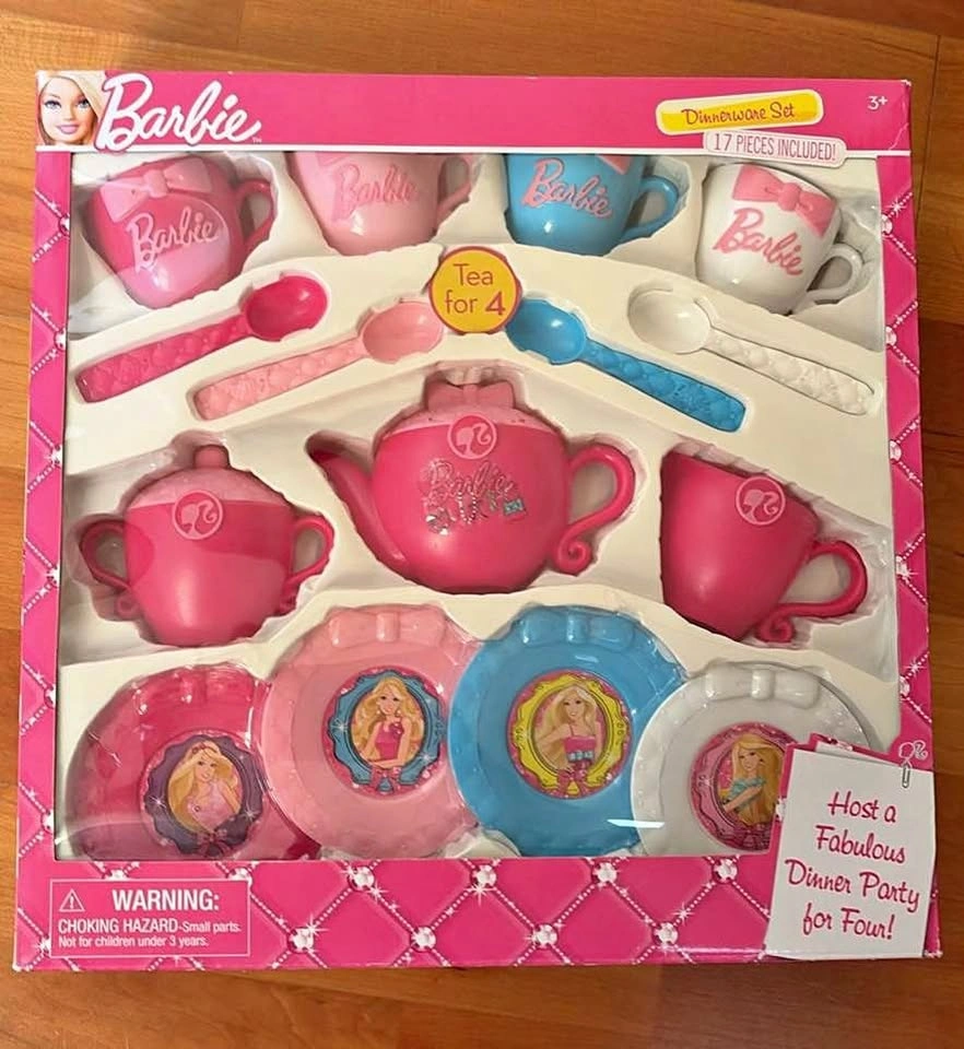 NEW Barbie Dinnerware Set, Tea Party Set, Dinner, Play Pretend