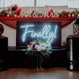 "Finally" Led Sign with remote