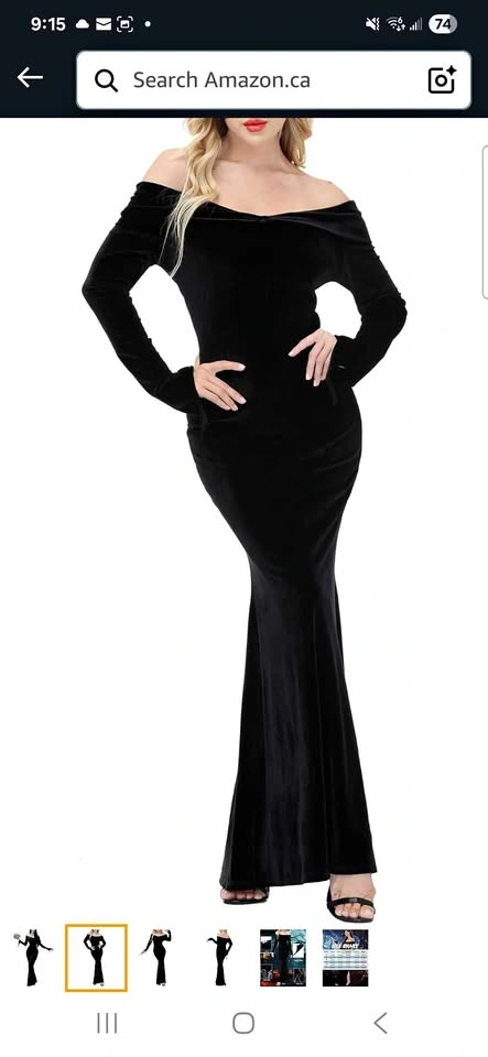 Black Velvet off shoulder Dress