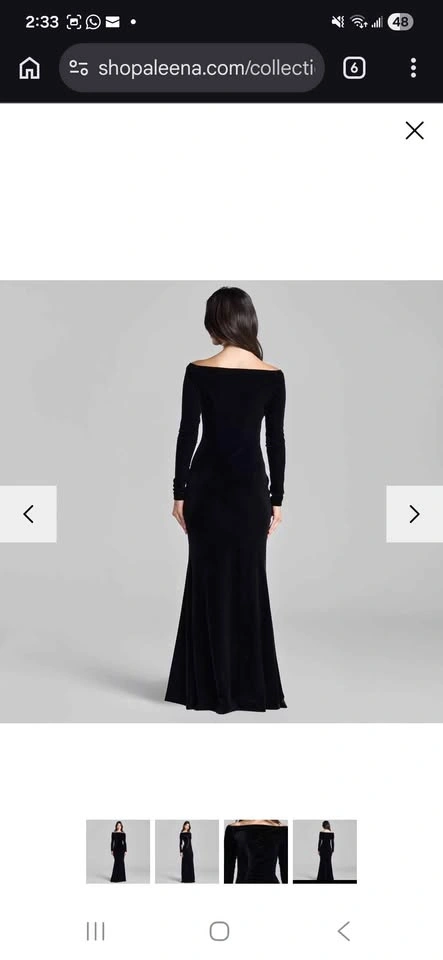 Black Velvet off shoulder Dress - photo 2