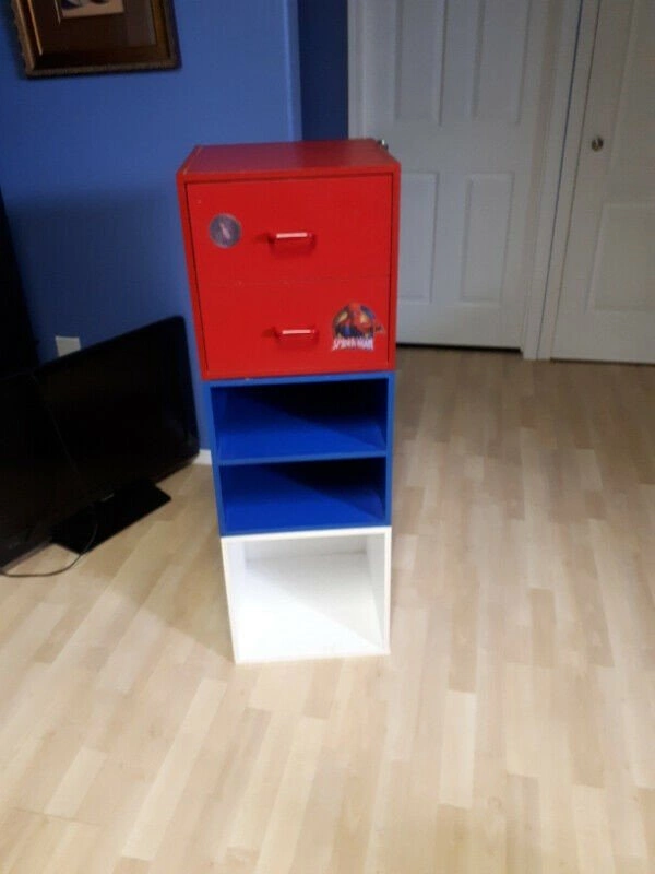 Blue, red and white storage blocks - photo 2