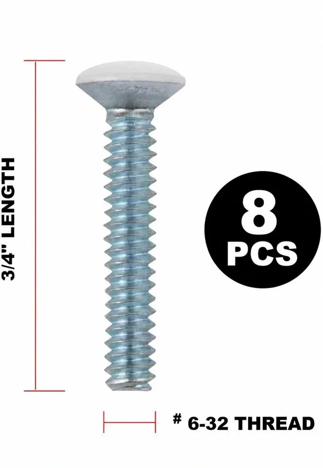 Bulldog 3/4" 6-32 Oval Head Wall Plate Screws, 8-Pack - photo 2