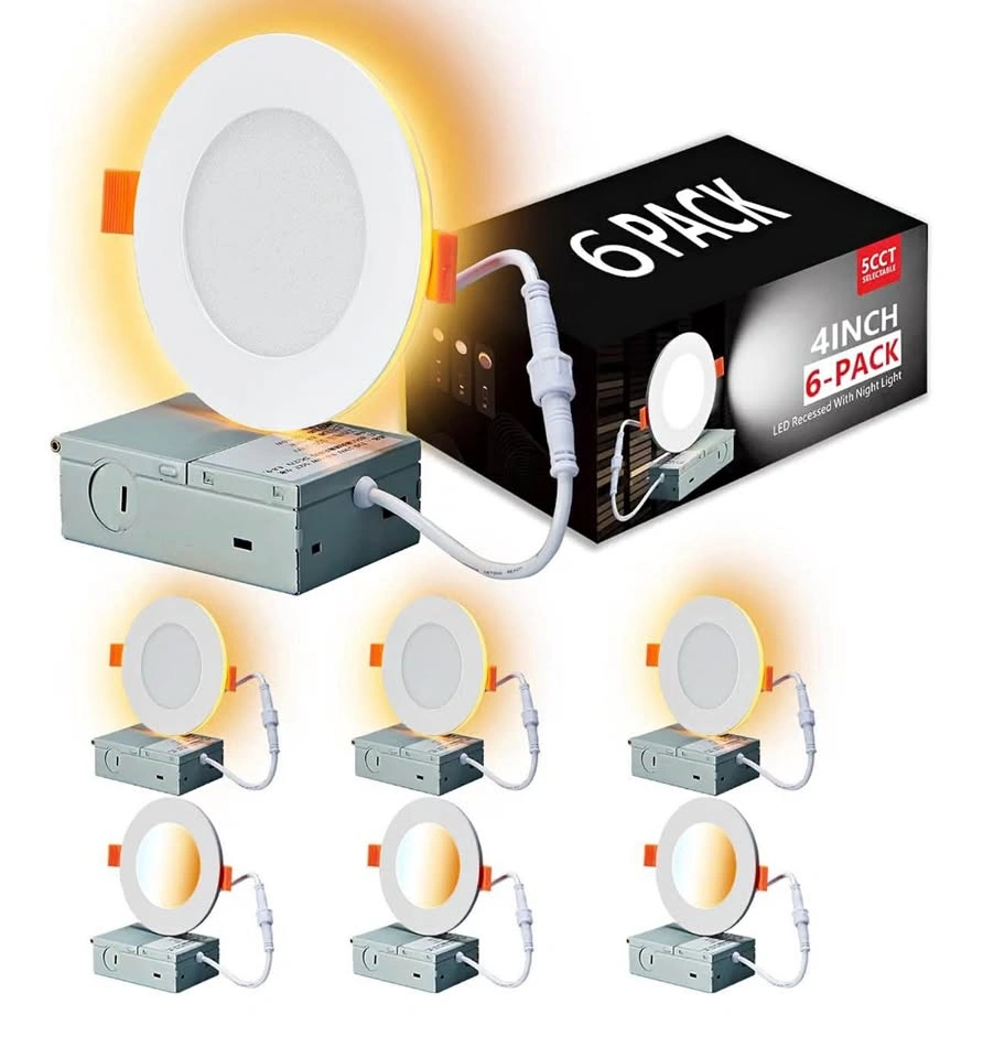 Togalonn 4 Inch LED Recessed Pot Lights, 6 Pack