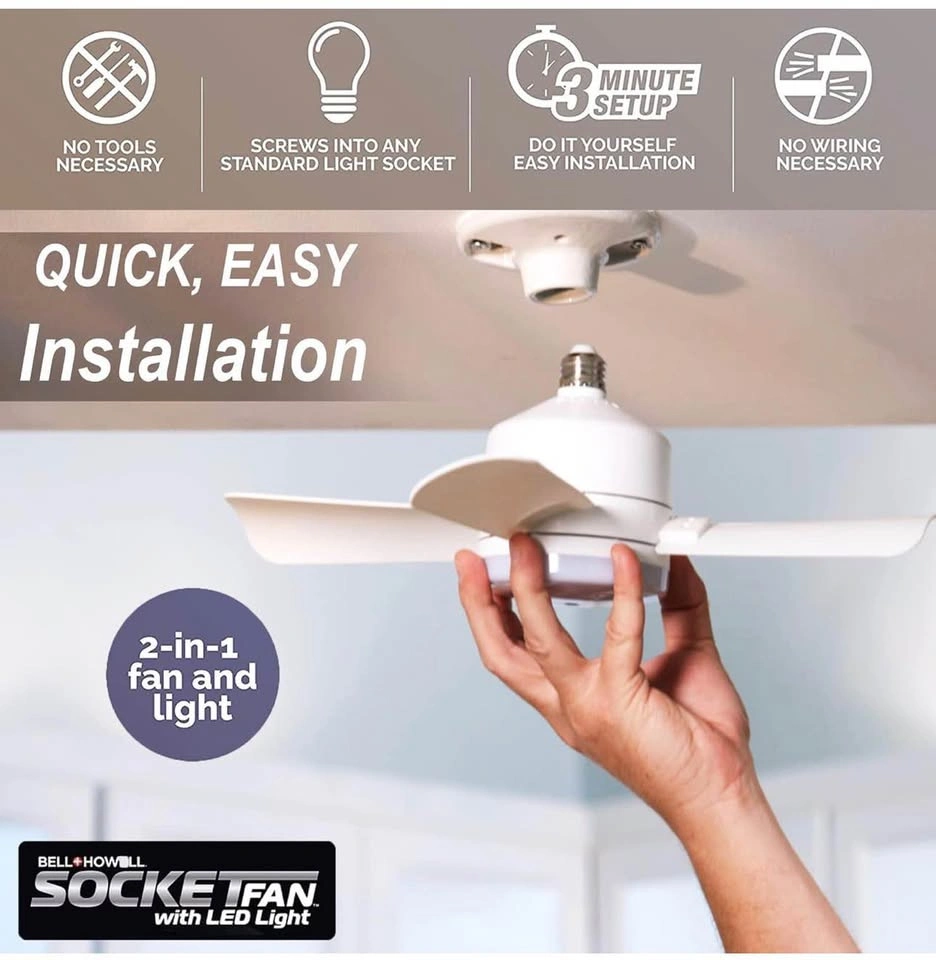 Socket Fan Light AS SEEN ON TV – Ceiling Fan with Remote - photo 2