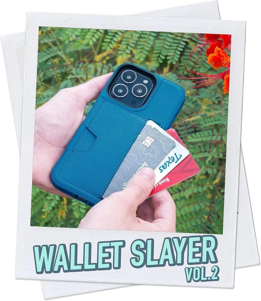 Smartish iPhone 13 Pro Wallet Case, Wallet Slayer V2, Blue - photo 2