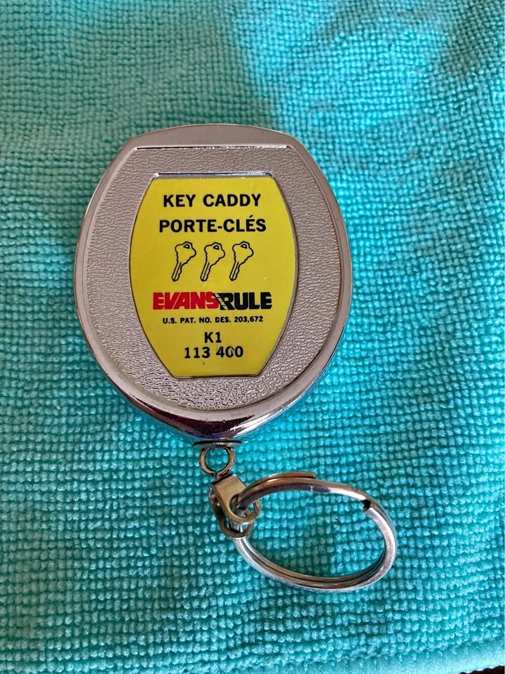 Vintage Evans Rule No. K1 Retractable Key Caddy Made In USA