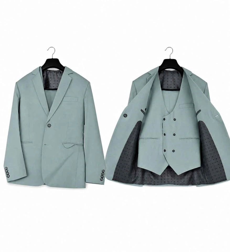 Mint Green 3-Piece Suit – Customized & Handmade