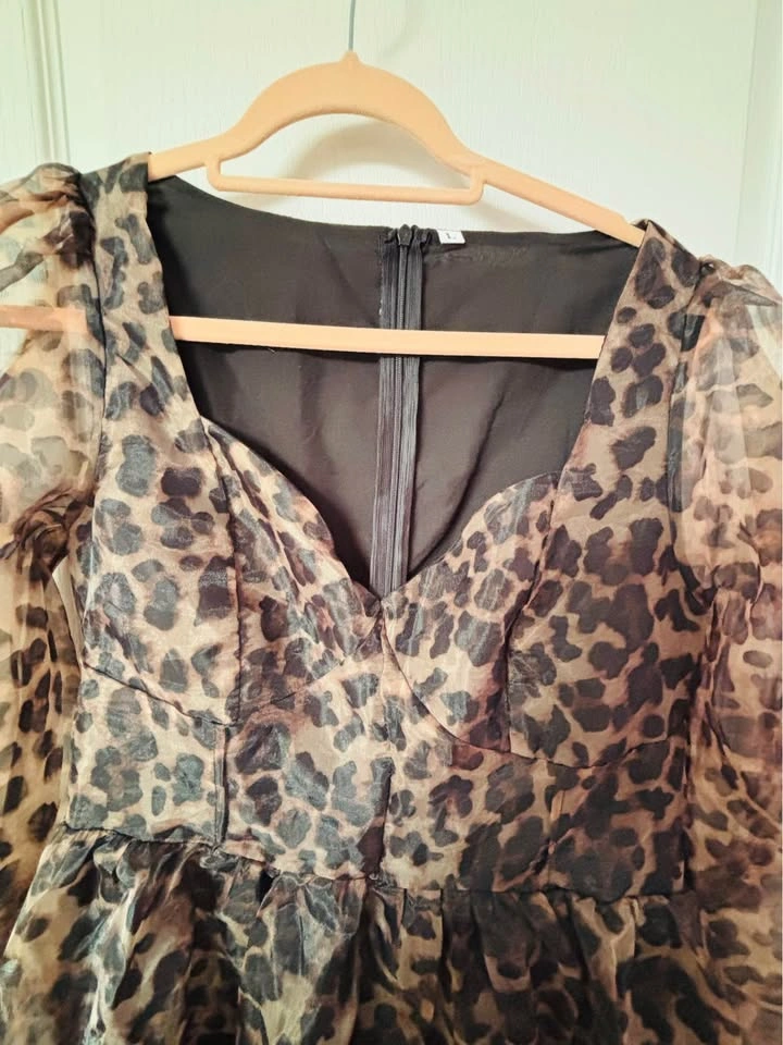 Synthetic Maxi Dress- Cheetah Print- Large Size - photo 2
