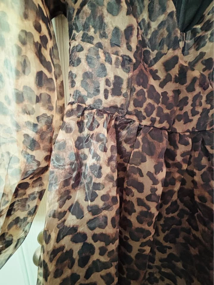 Synthetic Maxi Dress- Cheetah Print- Large Size - photo 3