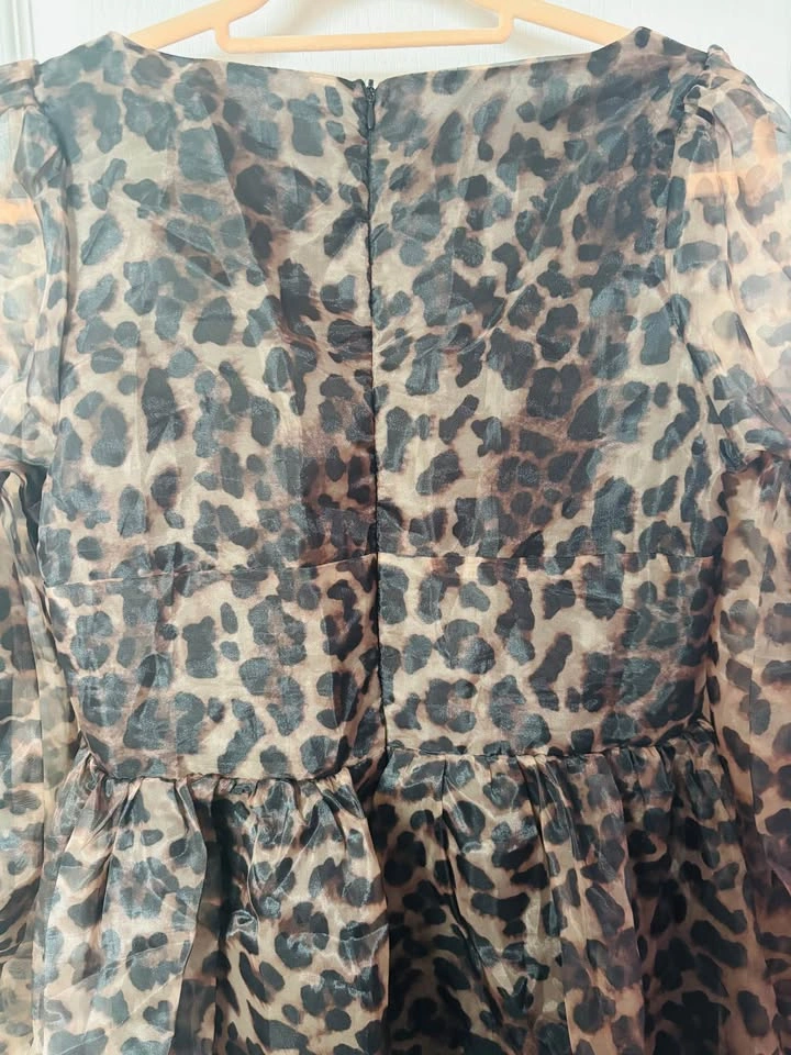 Synthetic Maxi Dress- Cheetah Print- Large Size - photo 4