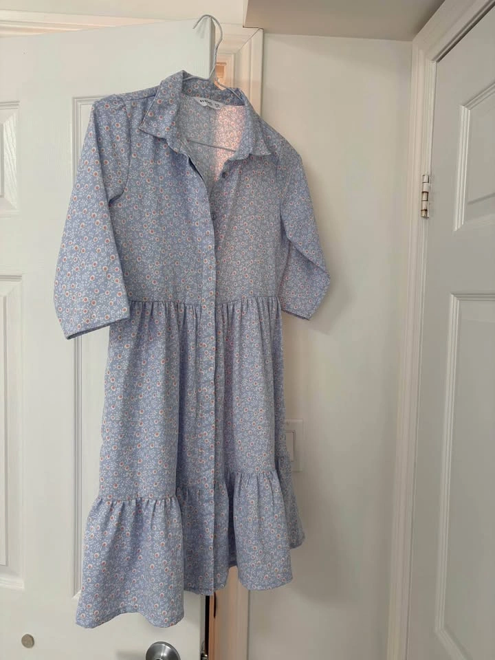 New girl dress size 9-10 years, 3/4 sleeves. Without tag. - photo 2