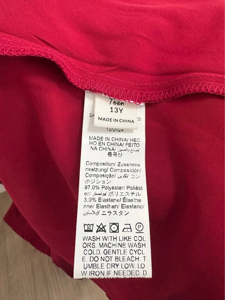 New unworn Shein tween dress Burgundy size 13 or XXS - photo 4