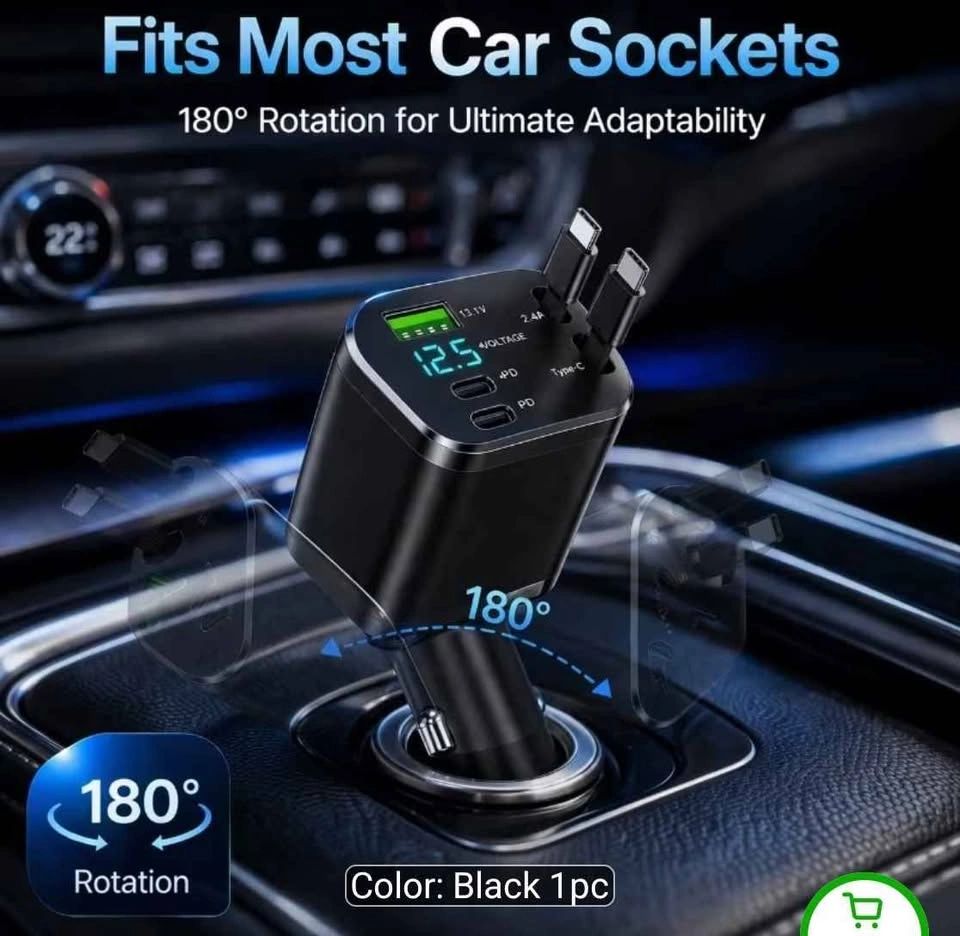 2026 Upgraded 5-in-1 Retractable Car Charger - photo 3