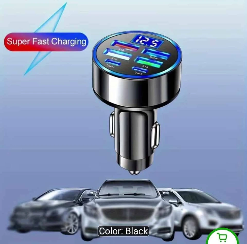 Multi-Port USB Car Charger with LED Voltage Display - photo 3