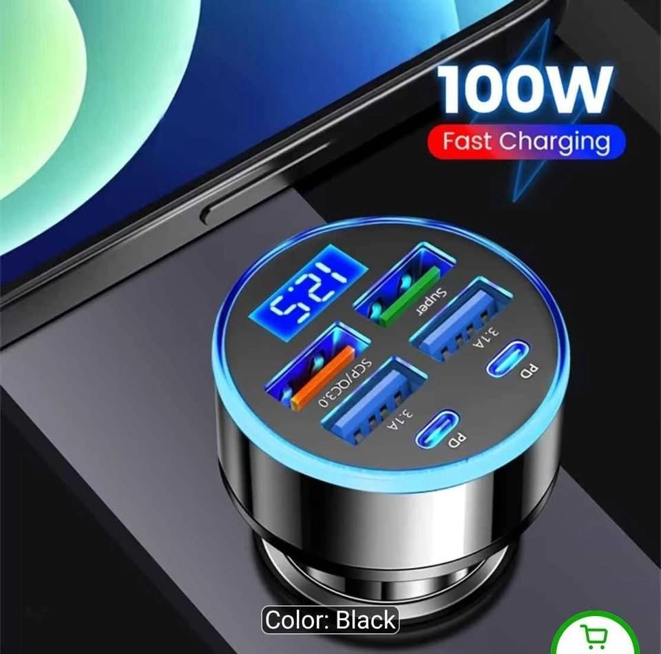 Multi-Port USB Car Charger with LED Voltage Display - photo 5