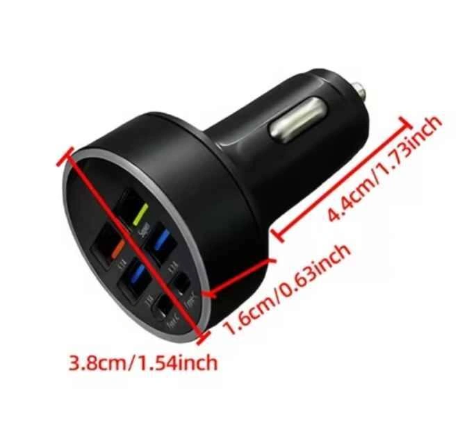 250W 6-Port Fast Car Charger with LED Display - photo 4