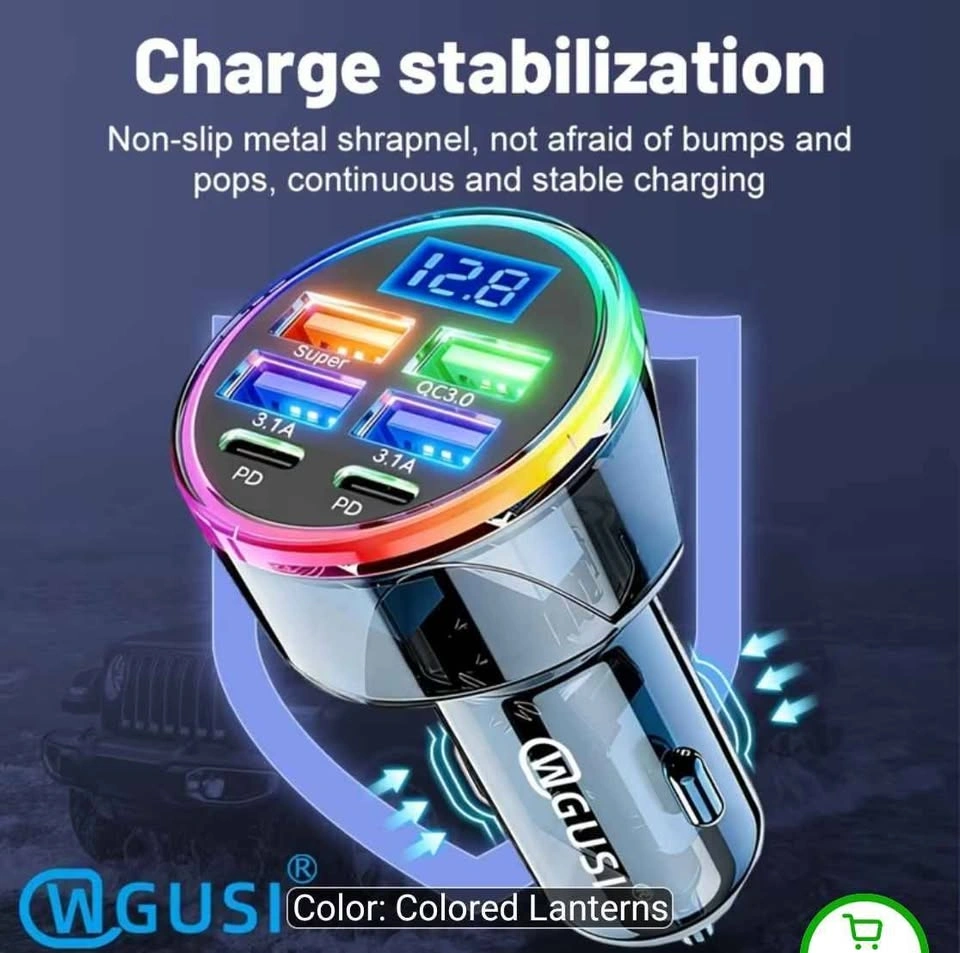 WGUSI 200W 6-Port Fast Car Charger - photo 5