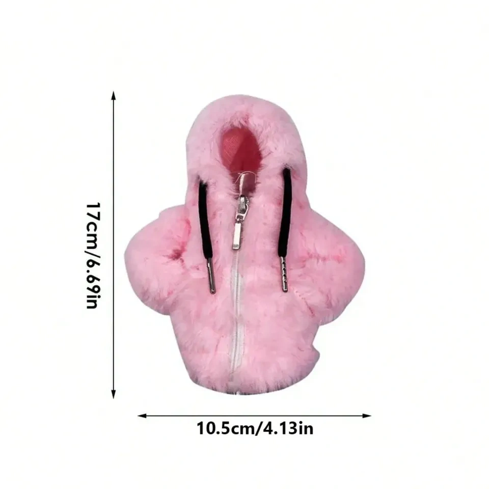 Pink Fuzzy Car Gear Shift Hoodie Cover - photo 3