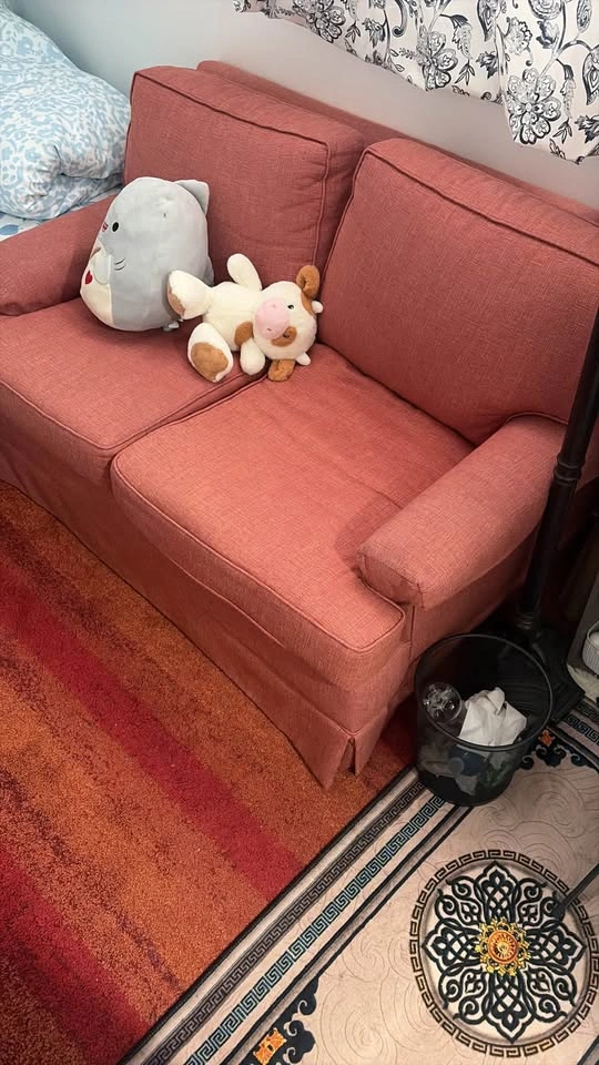Reddish-orange two-seater sofa x 2 (4 seater in total) - photo 2