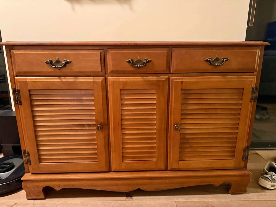 Vintage Wooden Sideboard with Louvered Doors OBO!!!