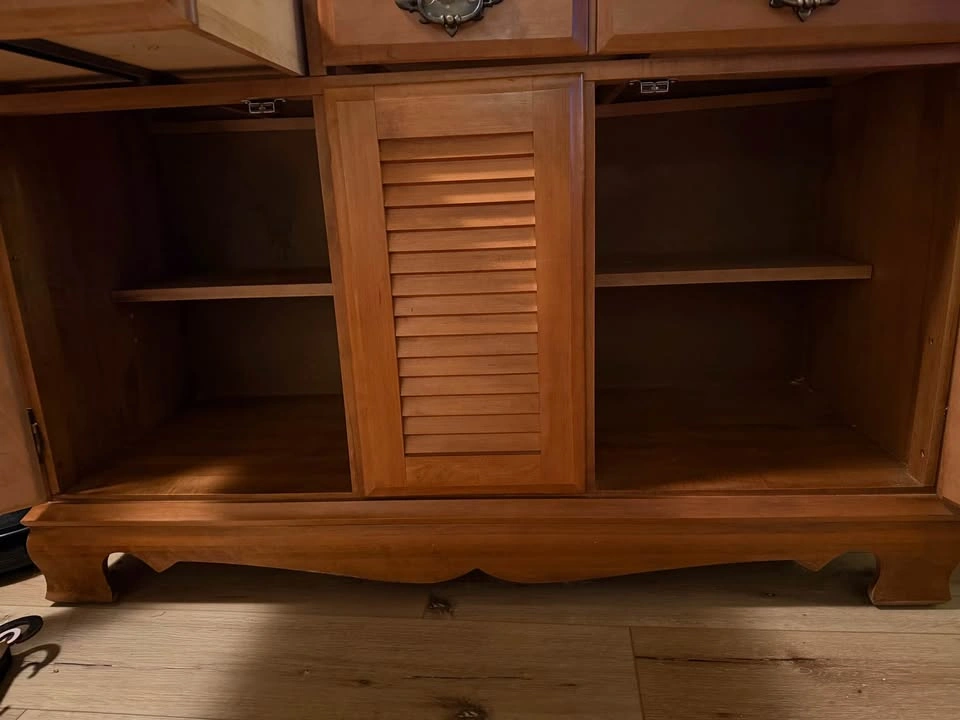 Vintage Wooden Sideboard with Louvered Doors OBO!!! - photo 2