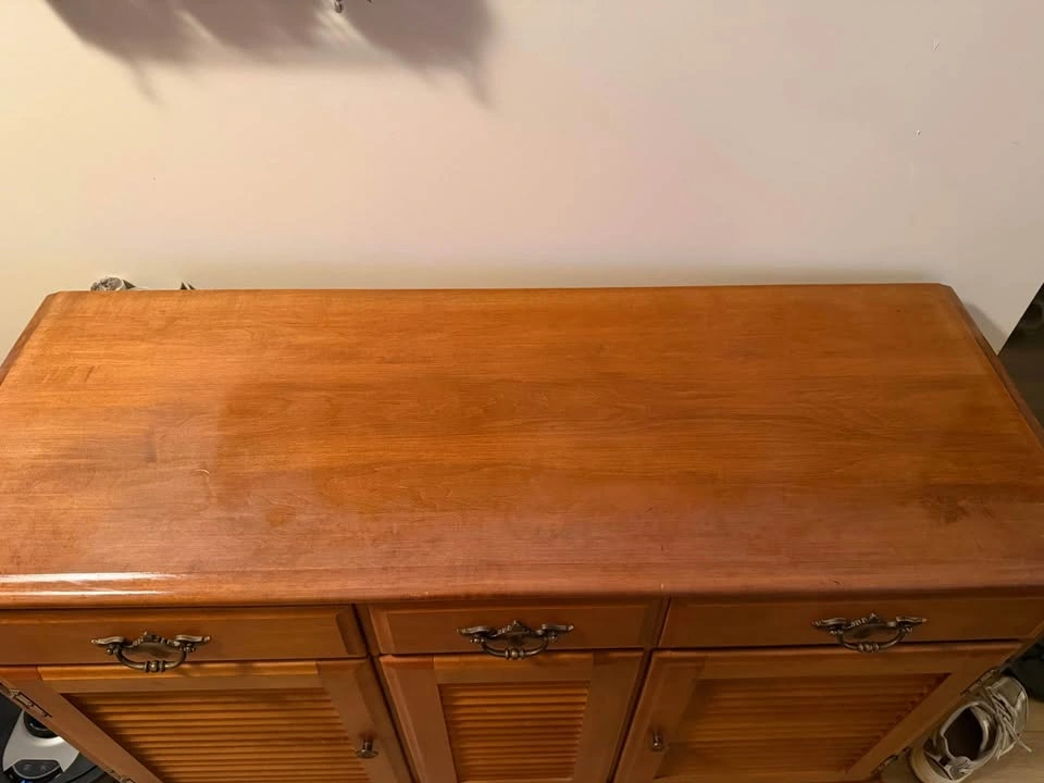 Vintage Wooden Sideboard with Louvered Doors OBO!!! - photo 4