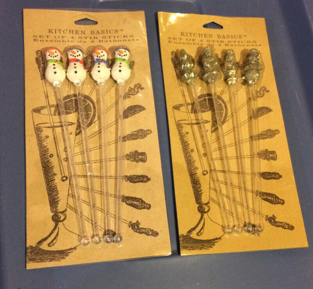 Christmas Stir Sticks For Sale - Never Used - Snowmen, Silvery
