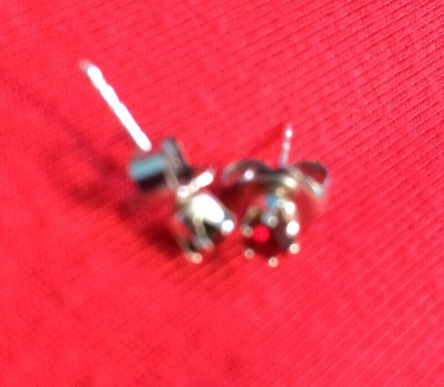 Silver and Garnet-Style Earrings For Sale